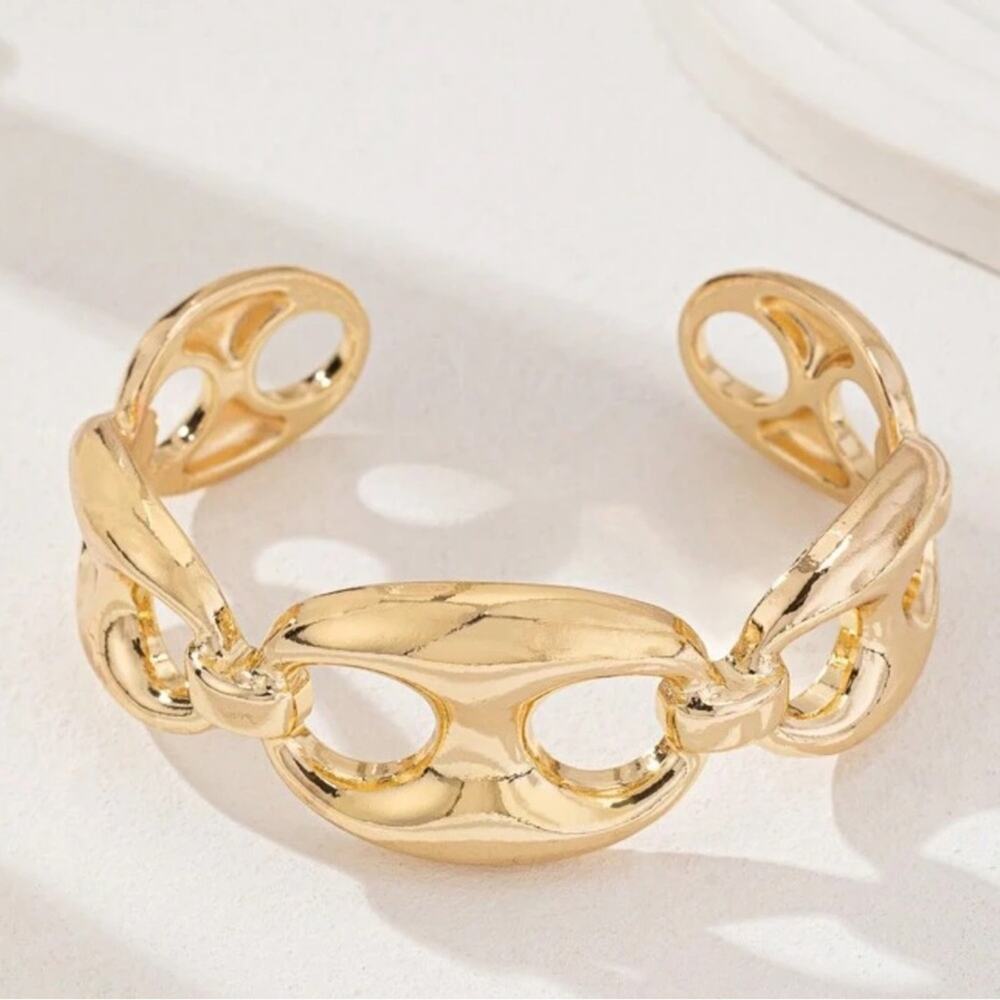 Gold Plated Pignose Mariner Cuff Bracelet Bangle